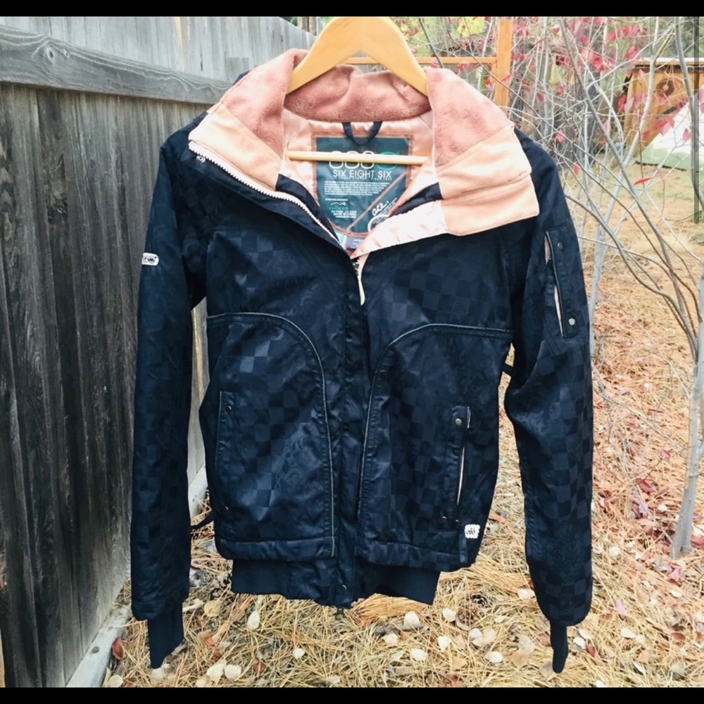 686 XS Winter Ski SnowBoard Jacket Black Rose